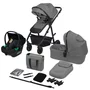 Pachet complet pentru primele zile, Carucior 3 in 1, Lionelo, Bianka, Transformabil, Cu landou, salteluta moale, geanta pentru parinti + Patut co-sleeper, Lionelo, Aurora, 3 in 1, Cu saltea si geanta transport, Gri - 55