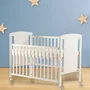 Pachet Patut din lemn bebe, 120x60 cm, Cu laterala culisanta, FreeON, Mia, Saltea 120x60x12 cm si protectie impermeabila - 3