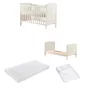 Pachet Patut din lemn bebe, 120x60 cm, Transformabil, FreeON, Lory, Saltea 120x60x12 cm si protectie impermeabila - 1