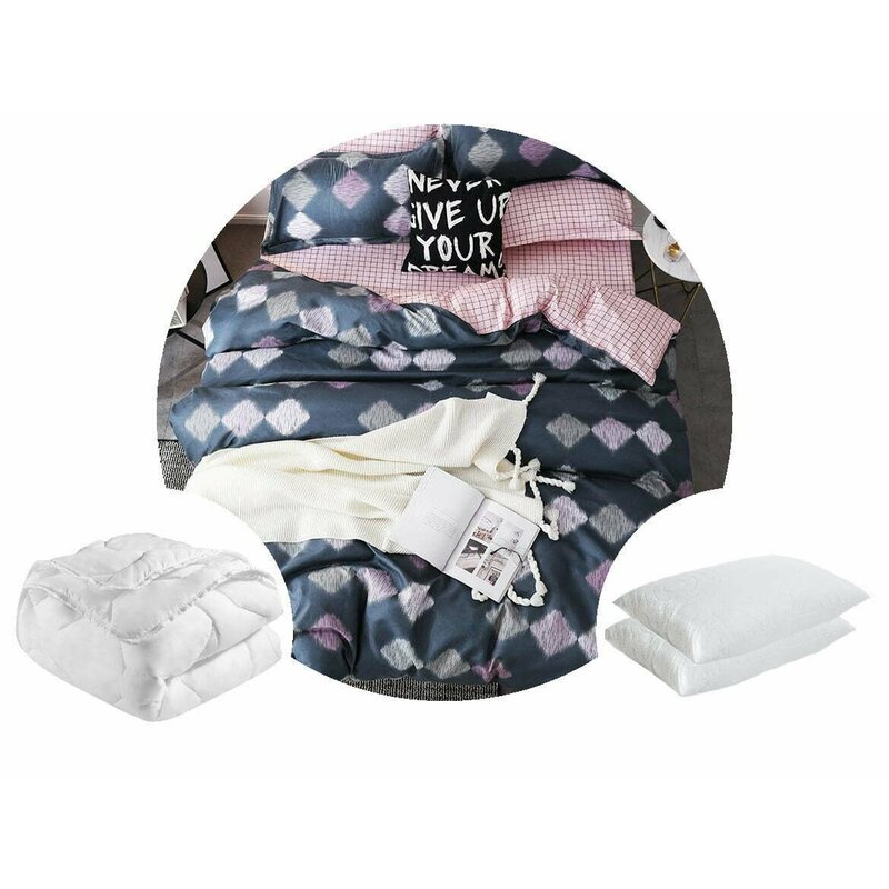 Lenjerii Pat 1 Persoana 33 Somnart - PACHET PROMO: 1 Lenjerie de pat A50.490 microfibra imprimata + 1 pilota 200x220 + 2 perne 50x70