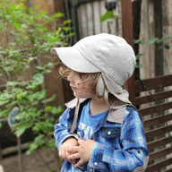 Palarie copii din in organic cu protectie pentru urechi si snur - Pickapooh - Tom Linen 46