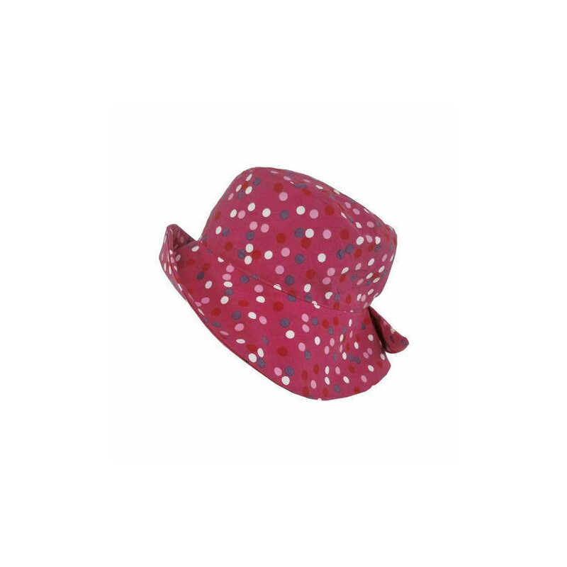 Kidsdecor - palarie de soare pink confetti din bumbac, ajustabila, pentru fetițe cu parul prins in coada, - 52 cm (3-4 ani)
