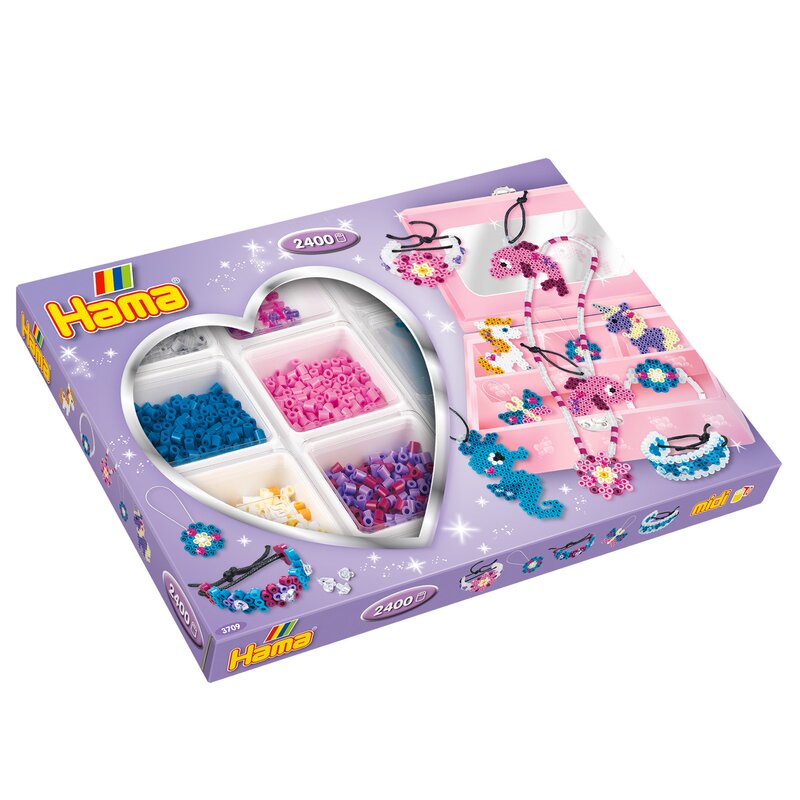 Hama - pandantiv - 2400 de margele de calcat hama midi si 2 plansete