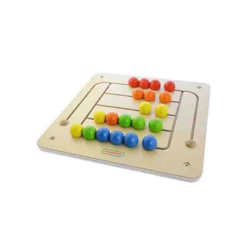 Masterkidz - panou educativ labirint margele colorate, din lemn, +2 ani, , pentru gradinite