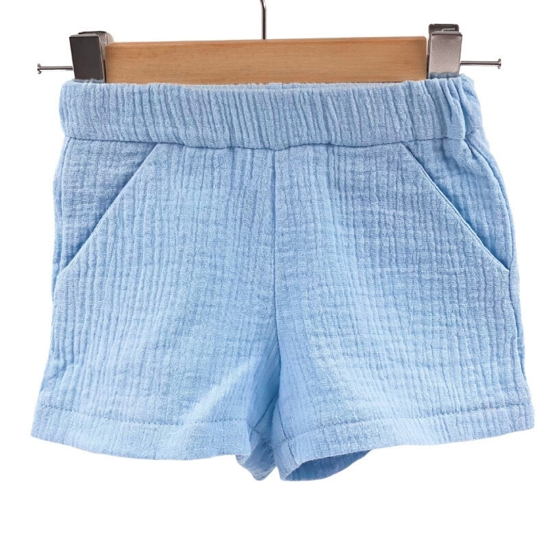 Pantaloni scurti de vara pentru copii, din muselina, bluebird, 3-4 ani