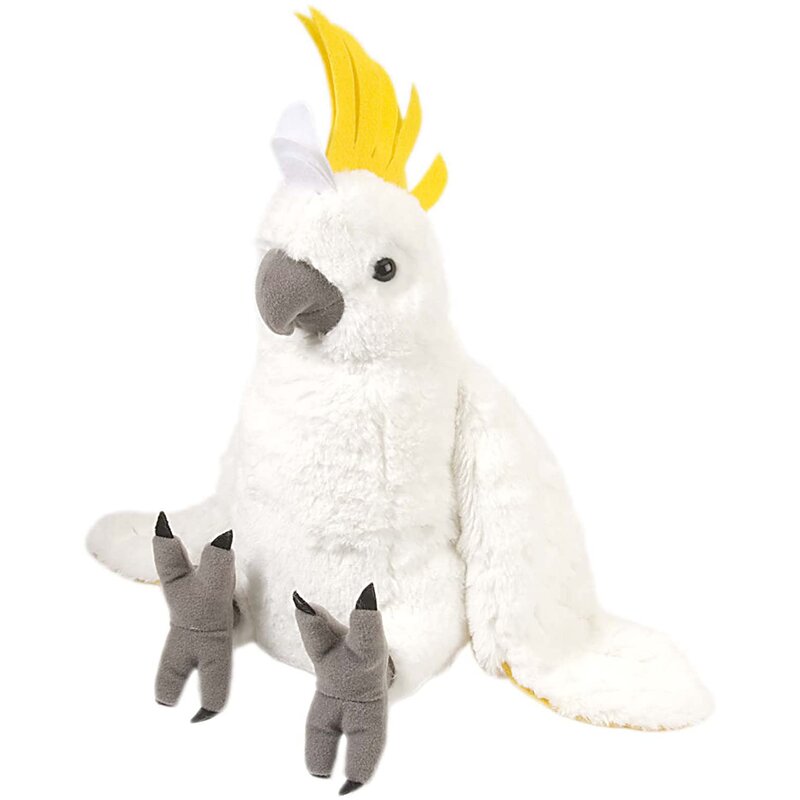 Wild republic - papagal cacadu umbrelat alb - jucarie plus 30 cm