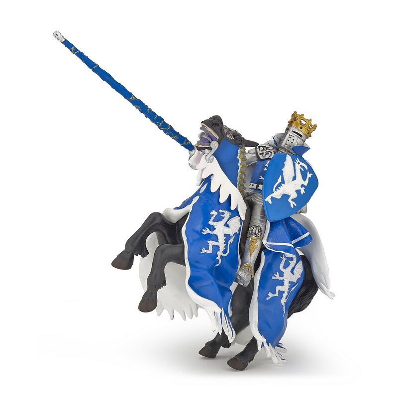 Papo - papo figurina calul regelui cu blazon dragon albastru
