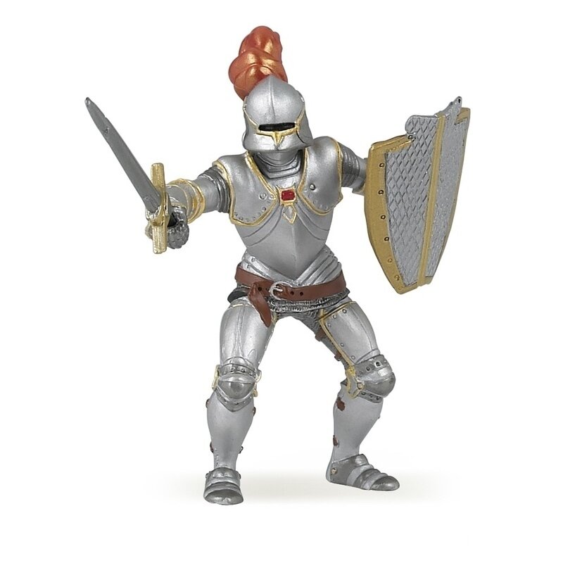 Figurina papo - cavaler in armura (rosu)
