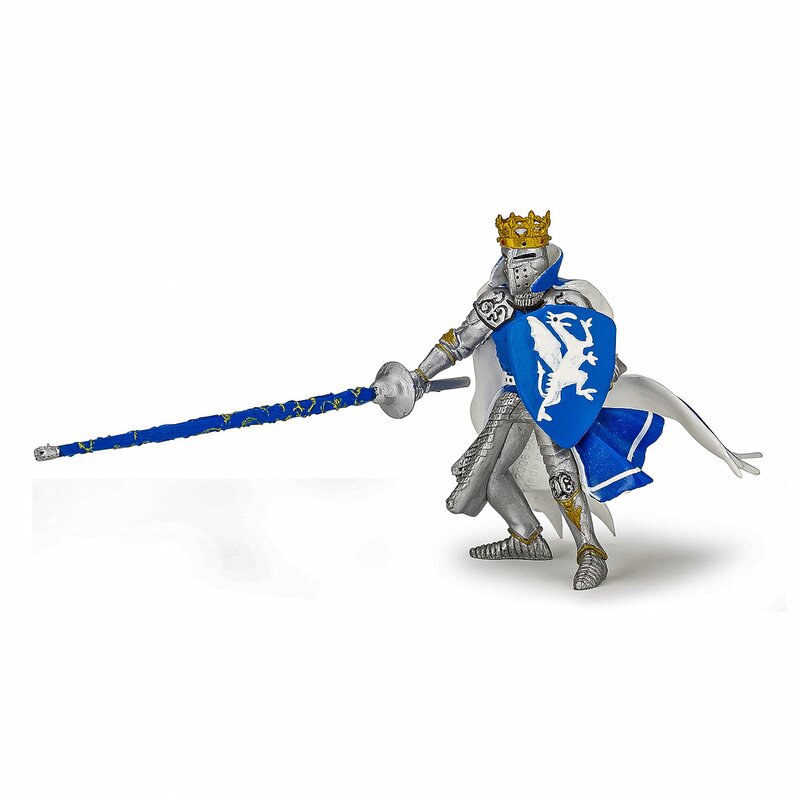 Papo - PAPO FIGURINA REGE CU BLAZON DRAGON albastru