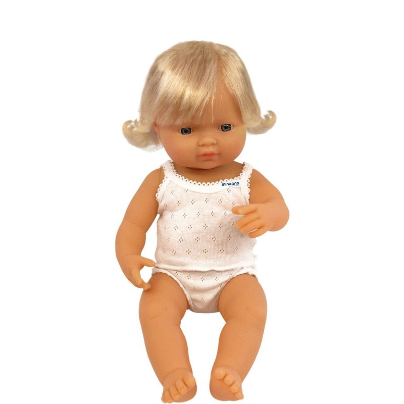 Miniland - papusa baby european fata 38 cm