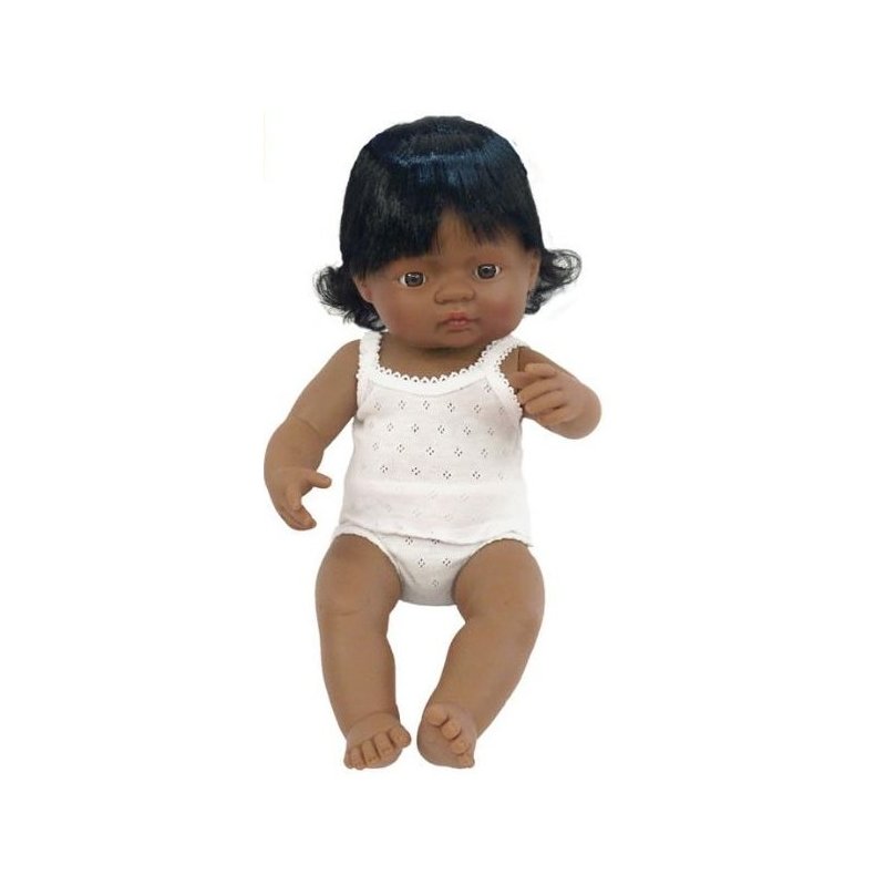 Miniland - Papusa Baby hispanic fata 38 cm