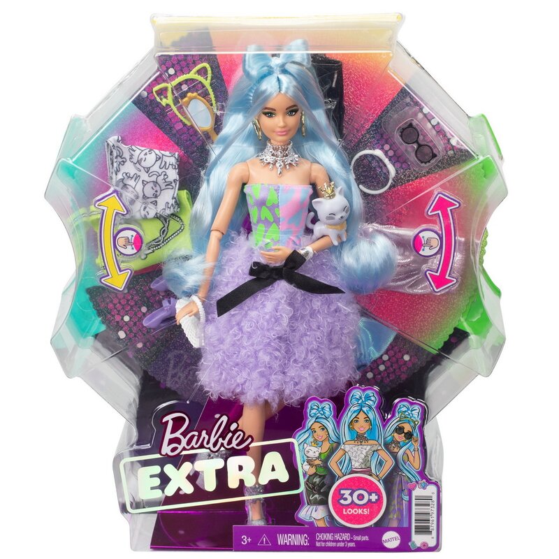 Mattel - Papusa Barbie , Extra style, Cu accesorii, Multicolor