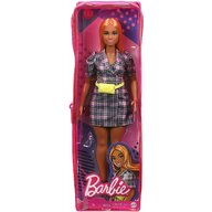 Mattel - Papusa Barbie Fashonista,  Cu rochie tip blazer in carouri, Roz