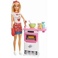 Mattel - Papusa Barbie , In bucatarie, Multicolor