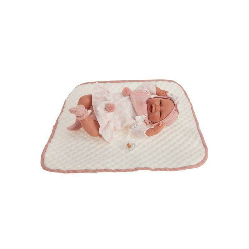 Antonio juan - papusa bebe realist carla reborn cu salteluta de schimbat cu articulatii roz