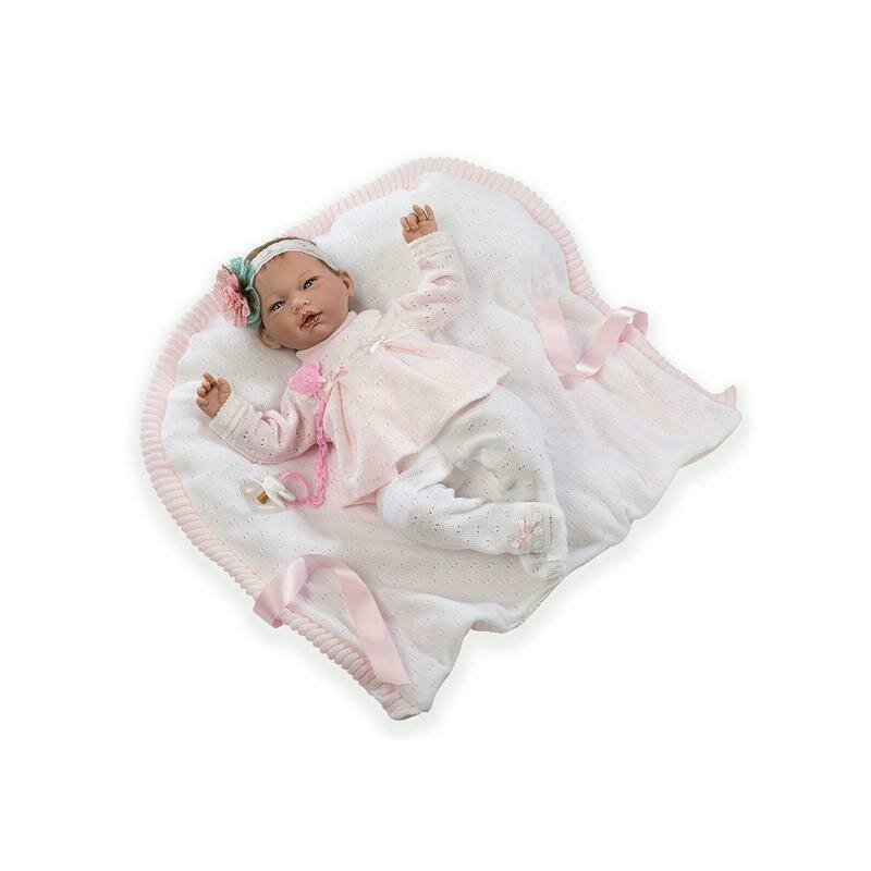 Guca - Papusa bebe realist Reborn Ainoa hainute tricot si pernuta 46 cm