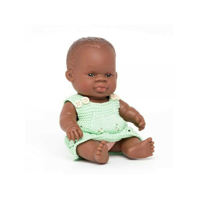 Miniland - papusa bebelus educativa 21 cm - fetita africana