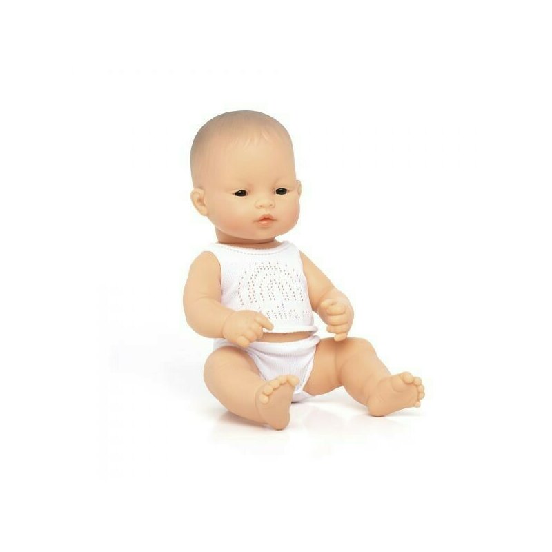 Miniland - papusa bebelus educativa 32 cm - baiat asiatic