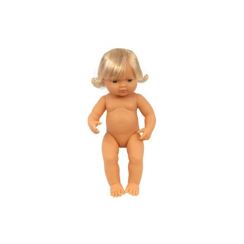 Miniland - Papusa Bebelus european fetita 38 cm