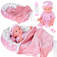 Papusa cu cosulet si accesorii, Roz