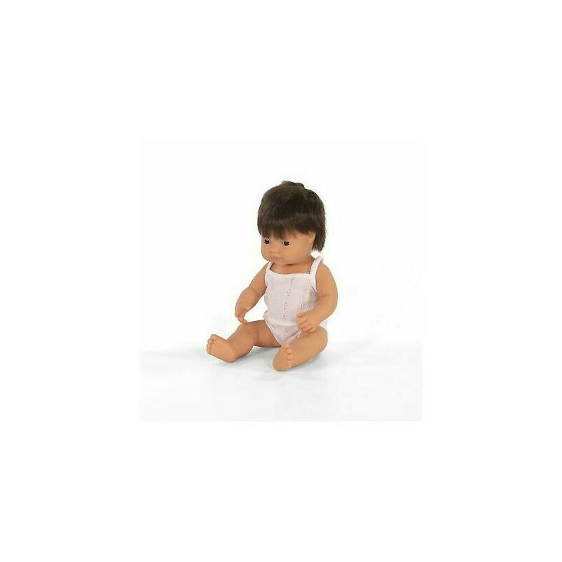 Miniland - papusa bebelus baietel european 38 cm, brunet