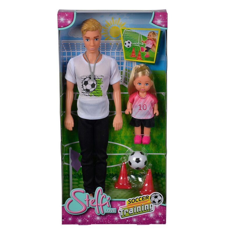 Simba - set de joaca fotbal, cu papusa evi love, multicolor