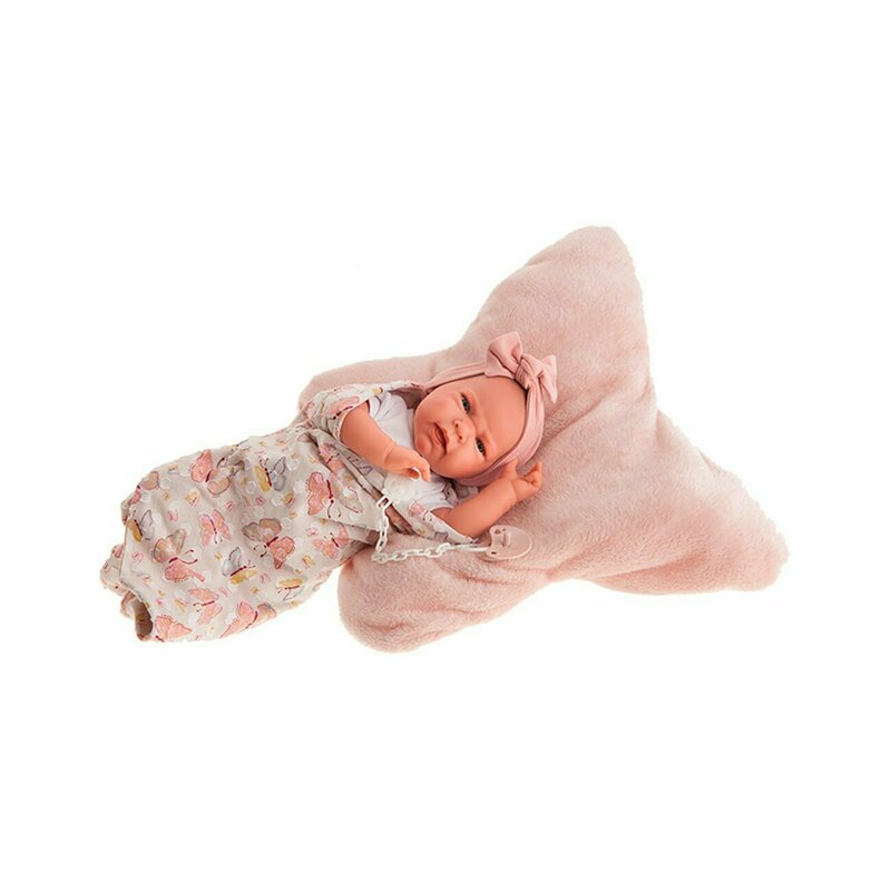 Antonio juan - papusa lea mariposa , 40 cm, cu paturica cu model de fluture