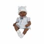 Guca - Papusa fetita negresa, Sasha cu hainute albe, cu mecanism de ras, 46 cm,  - 1