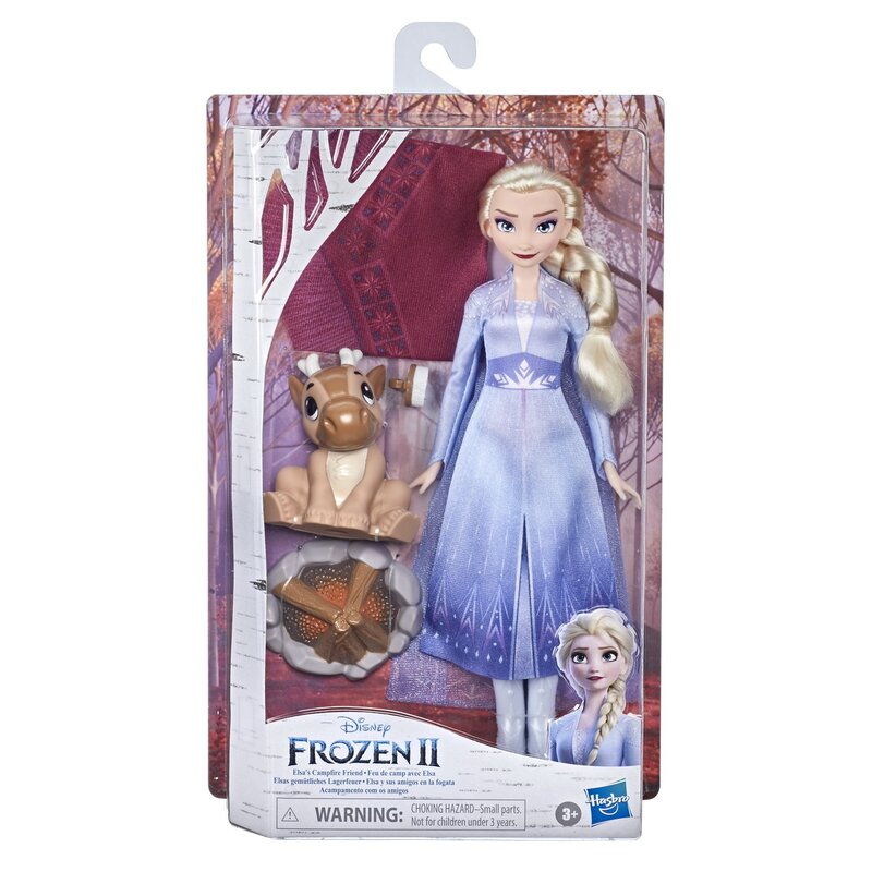 Hasbro - papusa printesa elsa , disney frozen 2 , foc de tabara