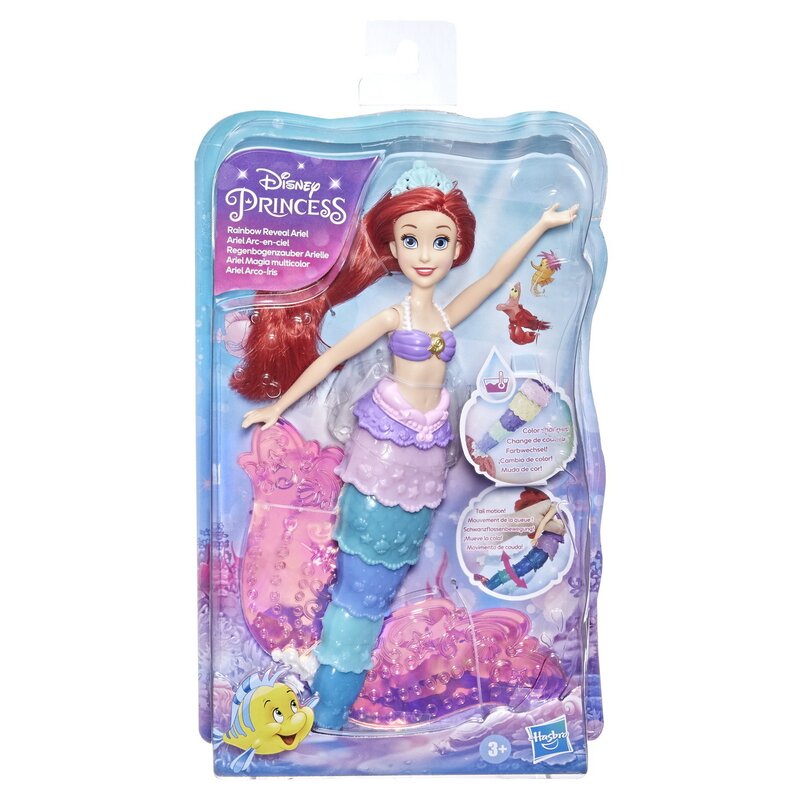 Hasbro - Papusa Printesa Ariel , Dezvaluie curcubeul