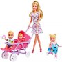 Simba - Papusa Steffi Love Baby World Cu accesorii, 29 cm, Cu 2 copii, Cu 1 bebelus, In rochie cu floricele - 1