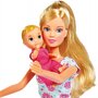 Simba - Papusa Steffi Love Baby World Cu accesorii, 29 cm, Cu 2 copii, Cu 1 bebelus, In rochie cu floricele - 2