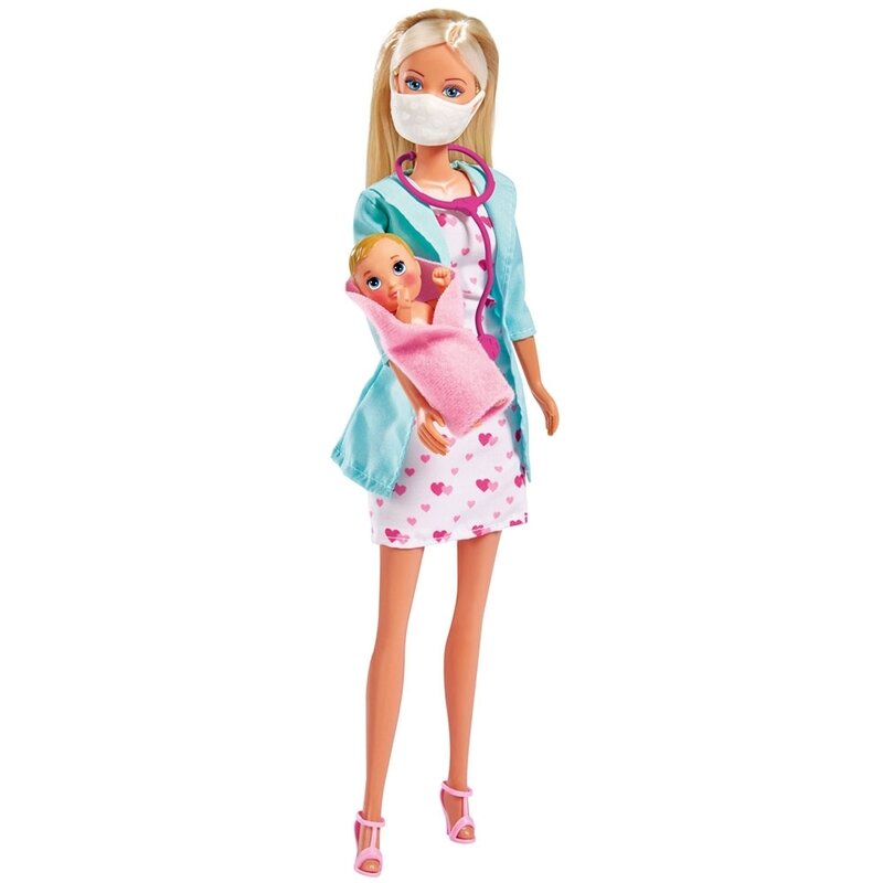 Simba - papusa steffi love baby doctor cu accesorii, 29 cm