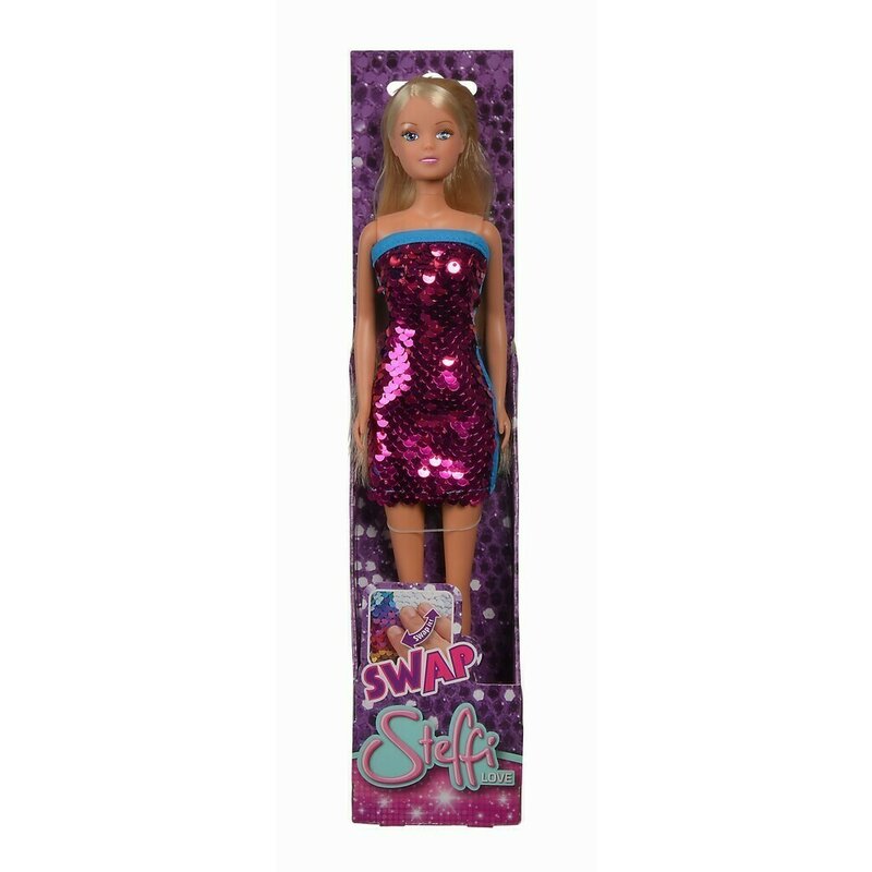 Simba - papusa steffi love , cu rochie cu paiete roz