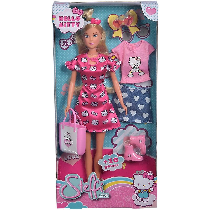 Simba - Papusa Steffi Love , Hello Kitty Fashion, Cu 2 tinute, Multicolor