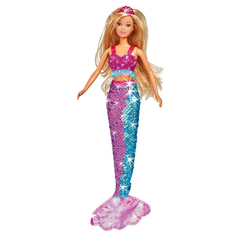 Simba - papusa steffi love sirena, cu paiete, multicolor