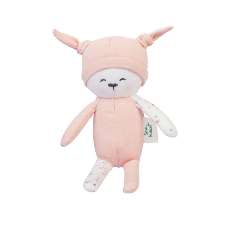Saro baby - papusa textila din bumbac organic, roz