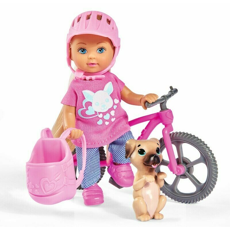 Simba - papusa evi love , cu bicicleta, multicolor