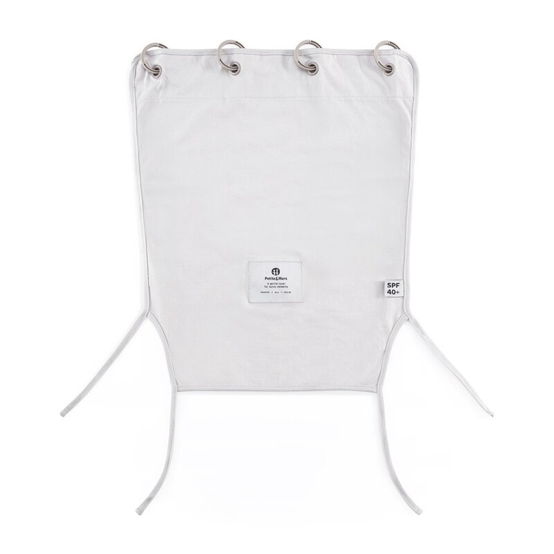 Parasolar textil, Petite&Mars, Din Bumbac, Pentru soare si vant, Universal, Protectie UV SPF40+, Potrivit pentru carucioare si scaune auto, 45 × 51 cm, Champagne
