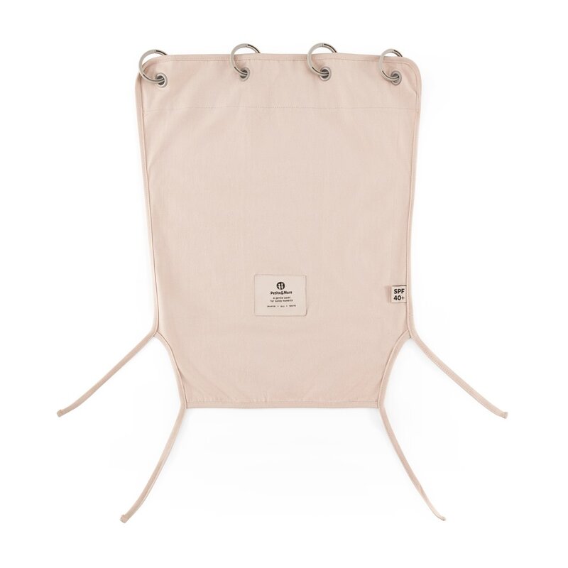 Parasolar textil, Petite&Mars, Din Bumbac, Pentru soare si vant, Universal, Protectie UV SPF40+, Potrivit pentru carucioare si scaune auto, 45 × 51 cm, Rose Petal