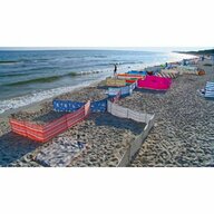 Springos - Paravan pentru plaja pliabil 10 m multicolor 