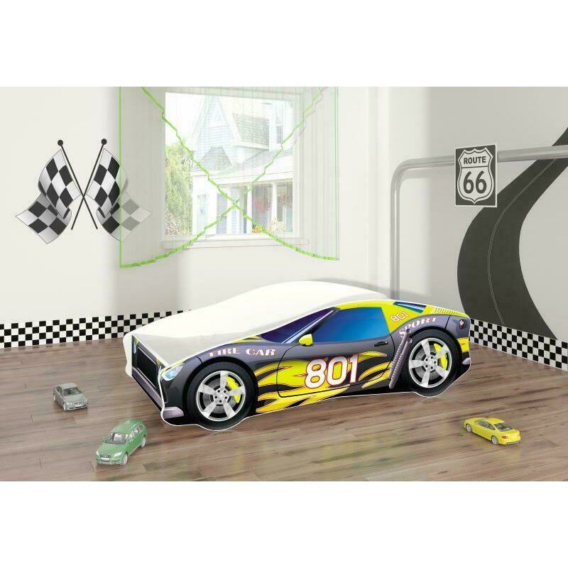 Mykids - pat tineret race car 06 black , 140x70 cm