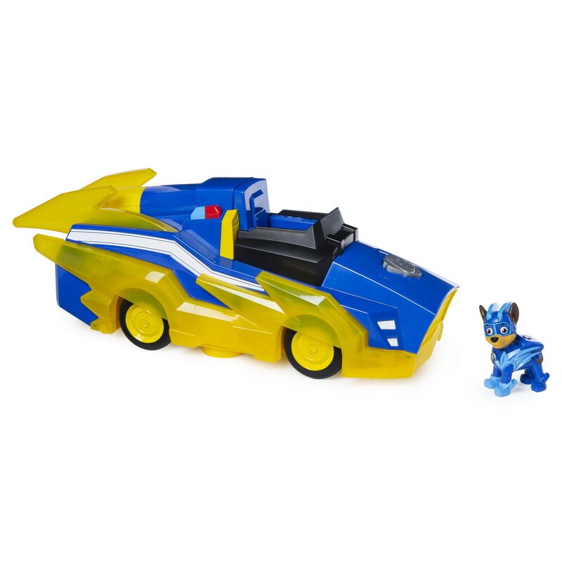 Spin master - masinuta charged up , paw patrol , cu figurina chase, albastru