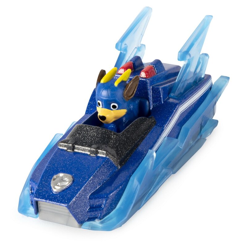 Spin master - masinuta charged up , paw patrol , metalica, cu figurina chase, multicolor