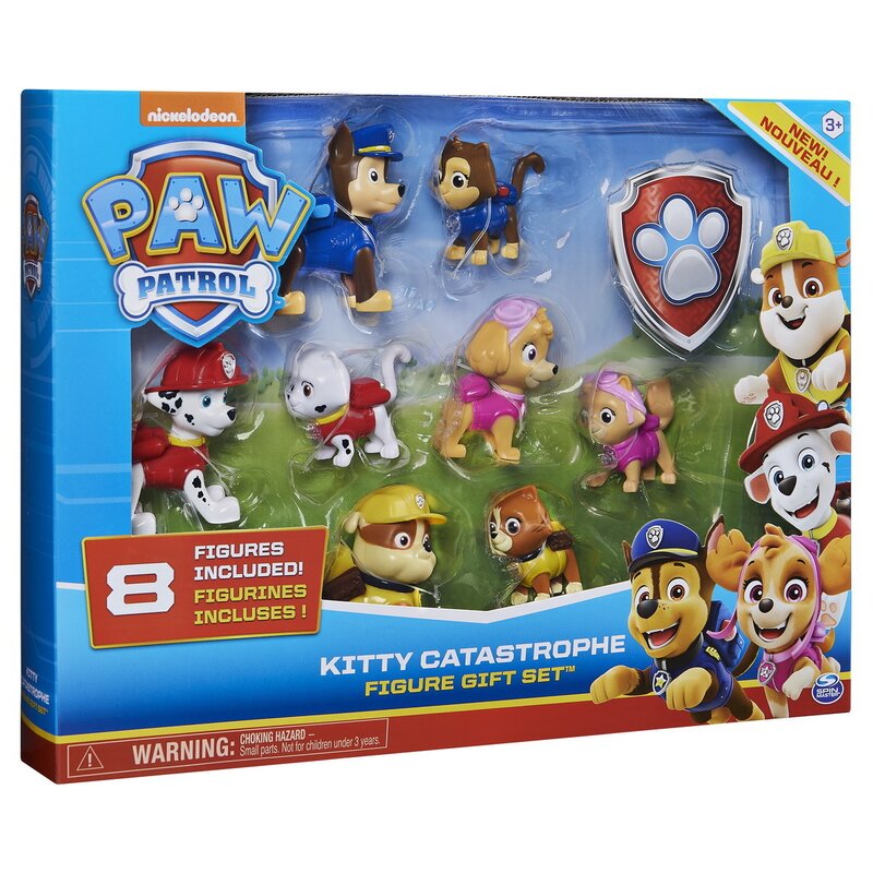 Spin master - set figurine , paw patrol, 8 piese, pisicutele nazdravane