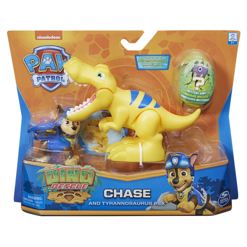 Spin master - set figurine chase , paw patrol , cu dinozaurul t-rex