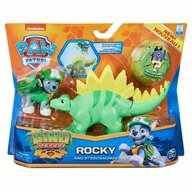 Spin master - Set figurine Rocky , Paw Patrol , Cu dinozaurul Stegosaurus