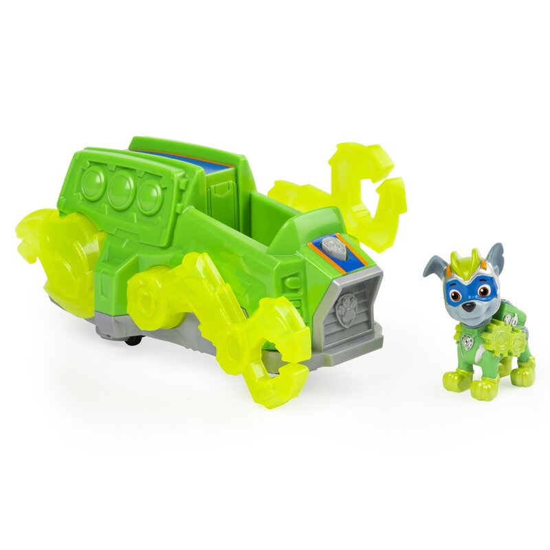 Spin Master - Figurina Rocky , Paw Patrol , Cu sunete si lumini, Cu vehicul