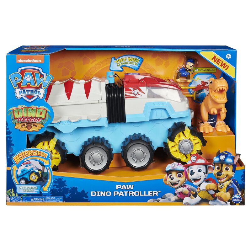 Spin master - camion dino patroller , paw patrol , cu lansator, motorizat
