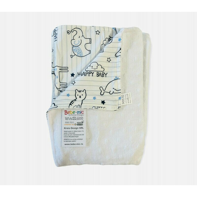 Kreis design - patura micky plusat, 100% bumbac ranforce blue,